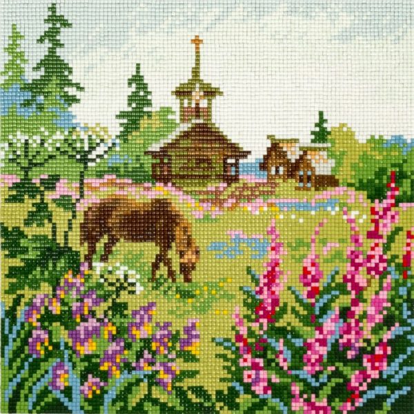 Кристальна мозаика ФРЕЯ 24*24 СЕВЕРНОЕ ЛЕТО полное заполнение