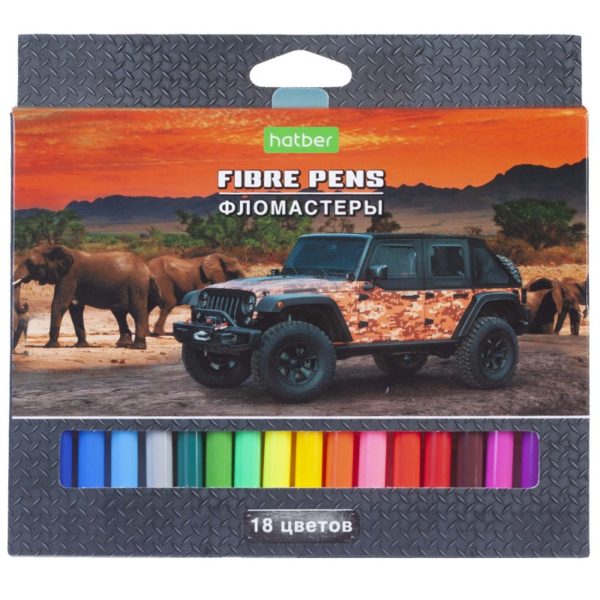 Фломастеры 18цв Джипы
