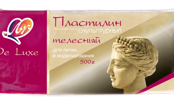 Пластилин  скульптурный 500г телесный Луч
