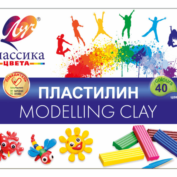 Пластилин  40цв Луч Классика