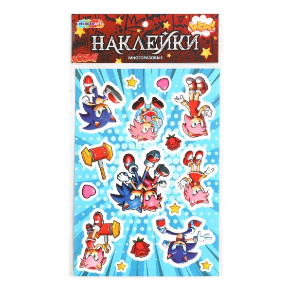 МультиАрт Наклейки 120*180 бумажные Соник розовый