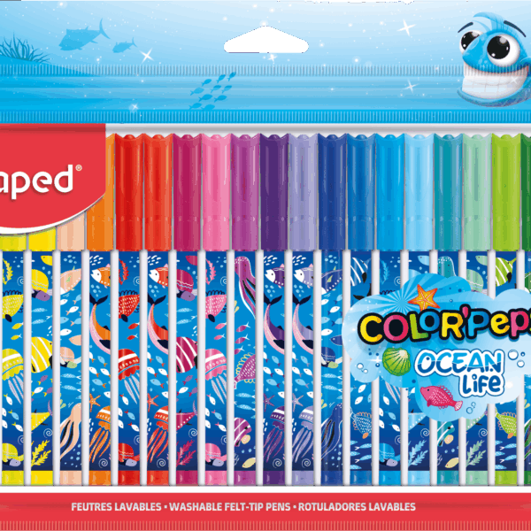 Фломастеры 24цв Maped OCEAN LIFE супер смываемые