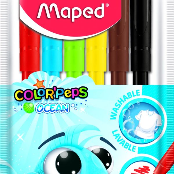 Фломастеры 6цв Maped OCEAN супер смываемые