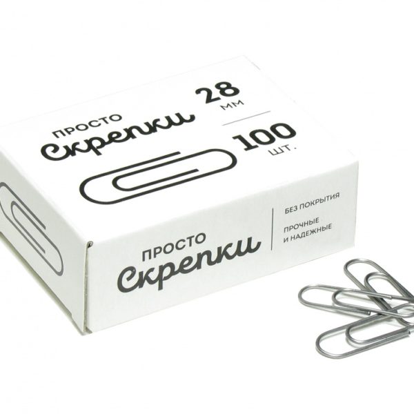 Скрепка канц.28мм 100шт Globus