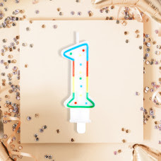 Свеча Цифра дТорта 1-10лет HAPPY DIRTHDAY