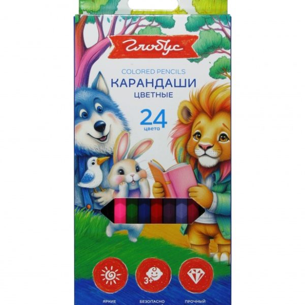 Каранд.24цв.Глобус дерев европодвес