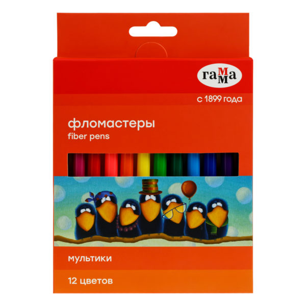Фломастеры 12цв Мультики Гамма