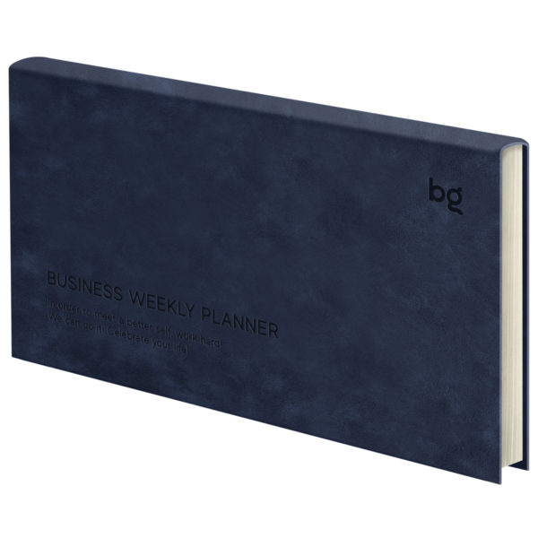 Еженедельник А6 БД недатир 64л Business Navy blue синий кожзам