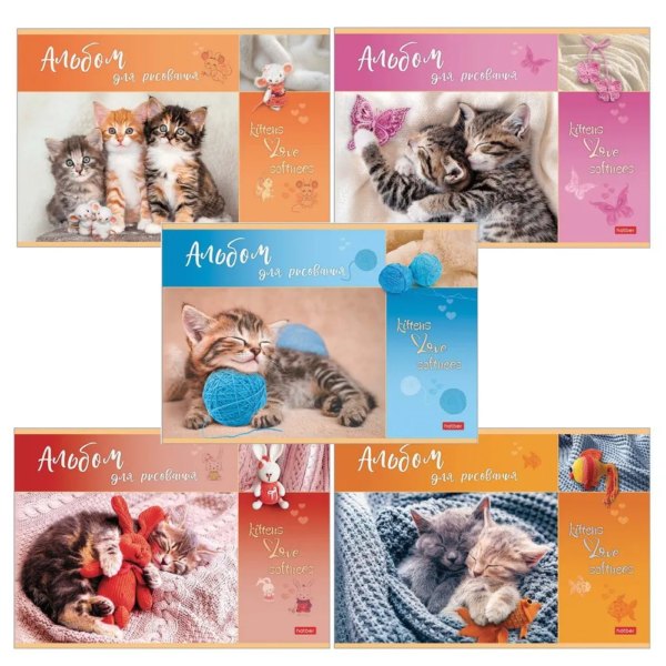 Альбом 16л скрепка Мяу-Котики ХБ