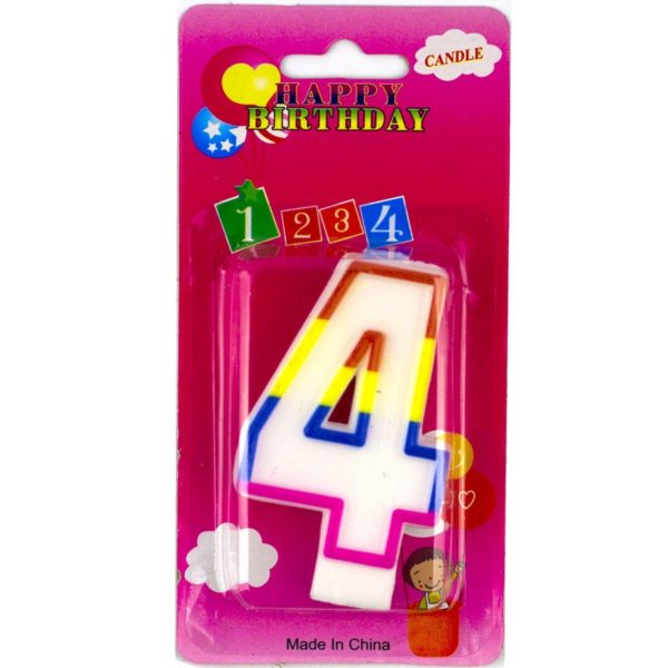 Свеча Цифра дТорта 1-10лет 7см Alingar Цифра 4